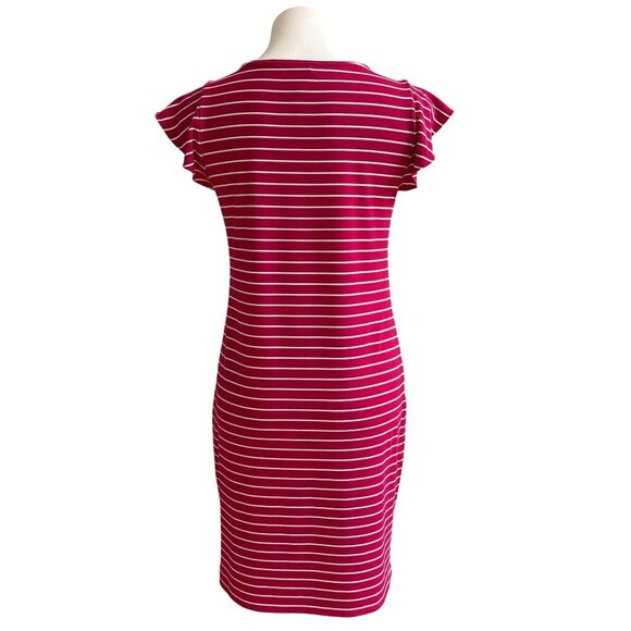 White House Black Market Pink Flounce Sleeve Striped Shift Dress, Women's Size M - Picture 6 of 10